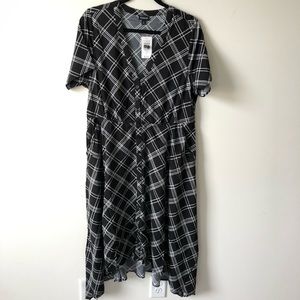 Torrid black plaid shirt dress